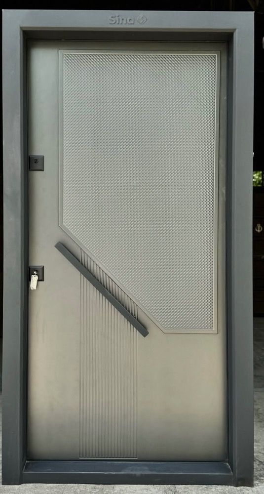 درب مدرن طوسی متالیک بافت لوزی کد SM-GREY