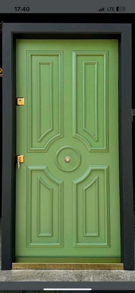 درب نئوکلاسیک سبز زیتونی و یراق طلایی کد SM-NEOCLASSIC